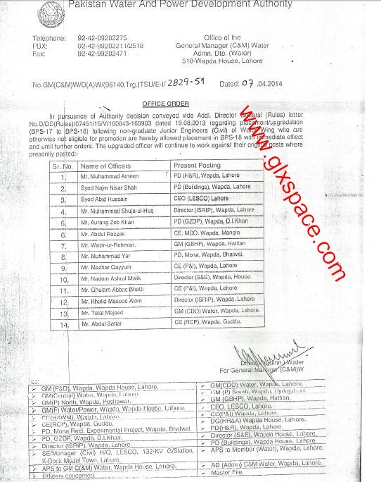 Upgradation Junior Engineers