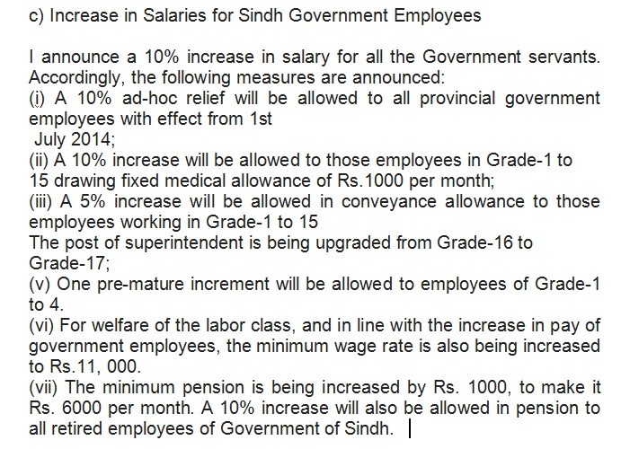 Increase Salaries Punjab