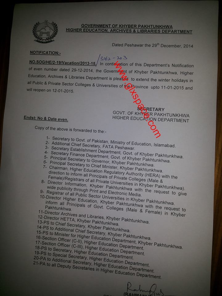 KPK Holidays Extension