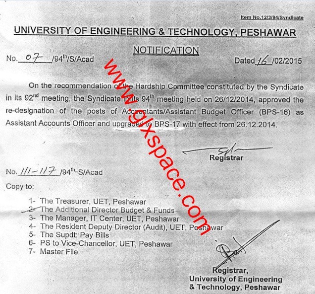 Upgradation Budget Officer