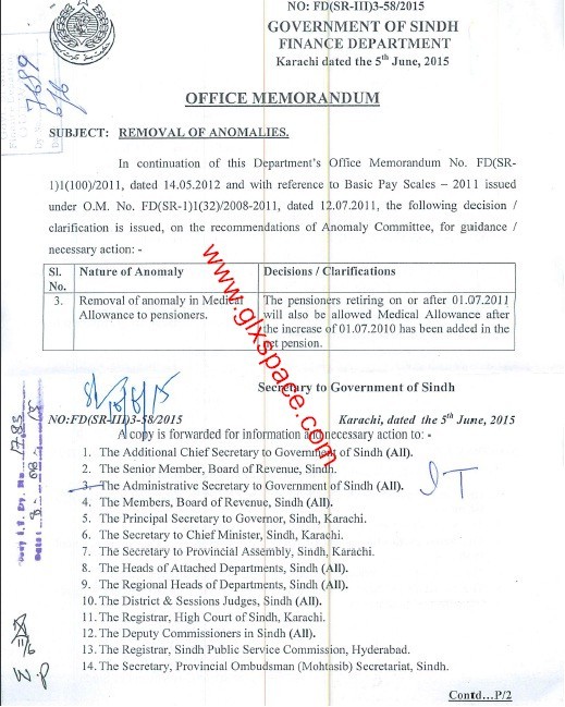 Anomaly Medical Allowance Pensioners