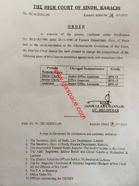 Change Nomenclature Clerical Posts