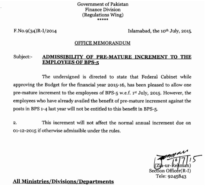 Premature Increment BPS-05