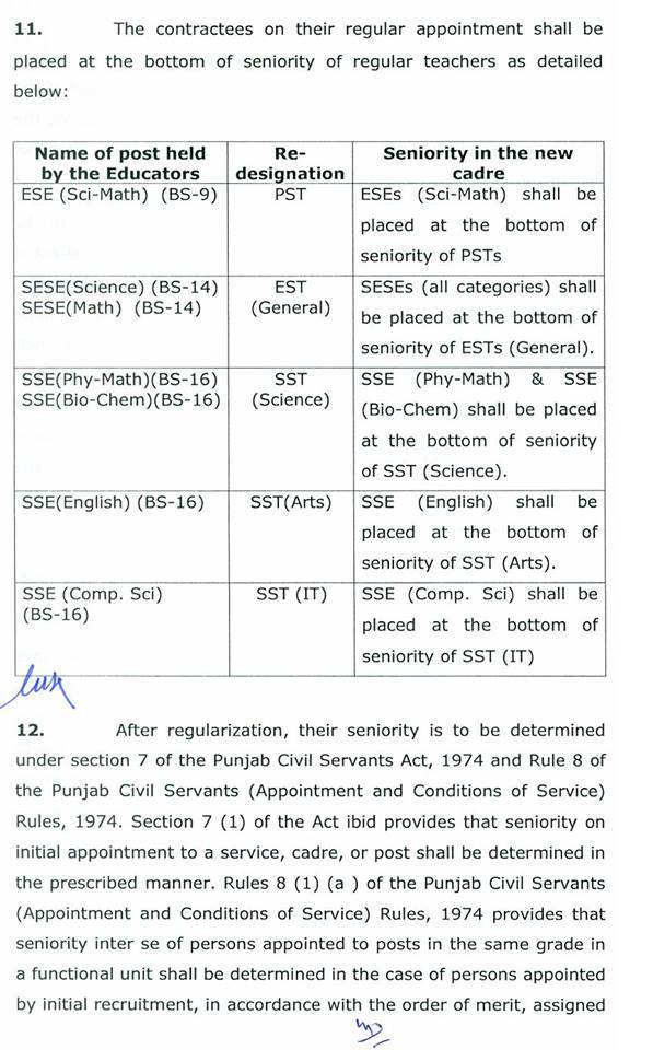 Regularzation of Educators Punjab 3