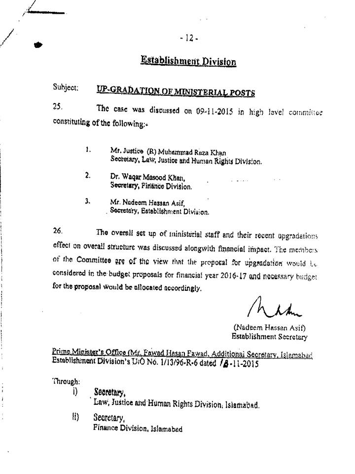 Upgradation Clerical Staff FG