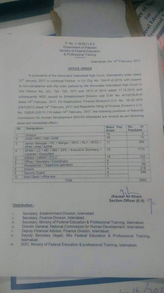 Revision of Positions National Commission