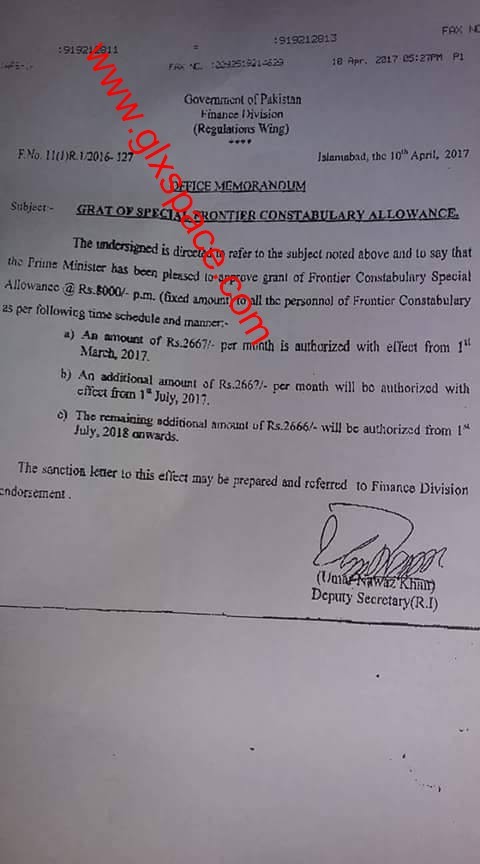 Special Frontier Constabulary Allowance