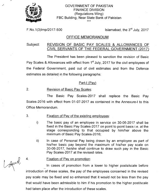 Salary Increase In Budget 2017 18 Chart