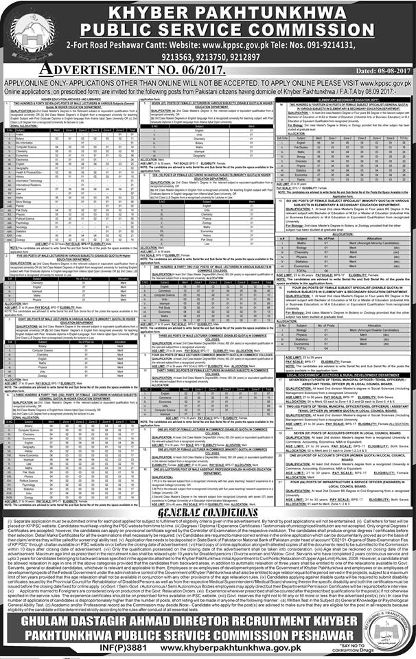 1512 Posts of Lecturers