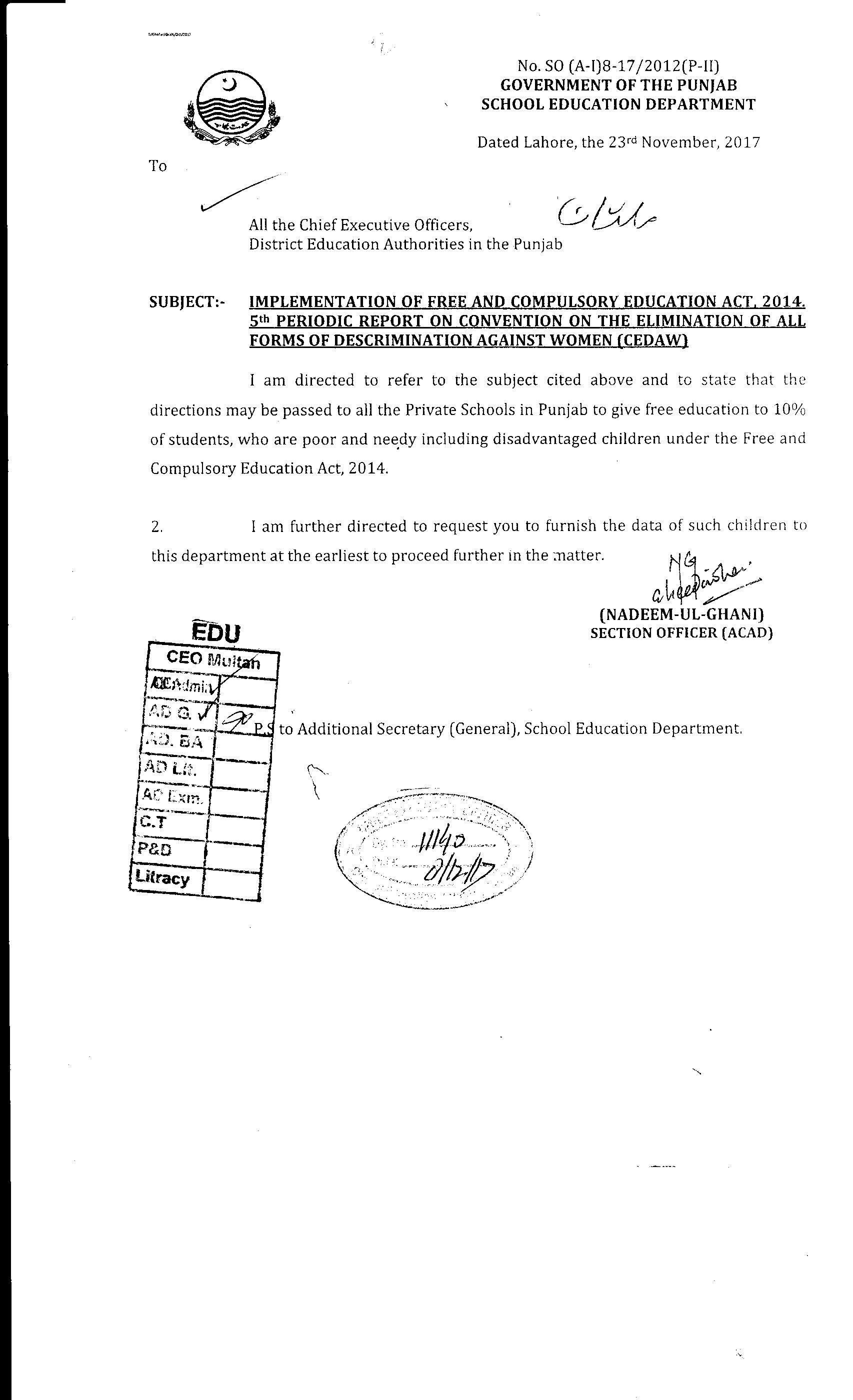 Poor Students Free Education
