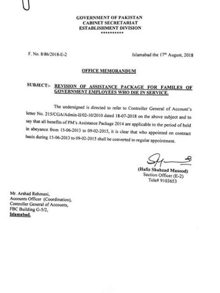 Notification of Regularization Appointment Contract Employees Appointed ...