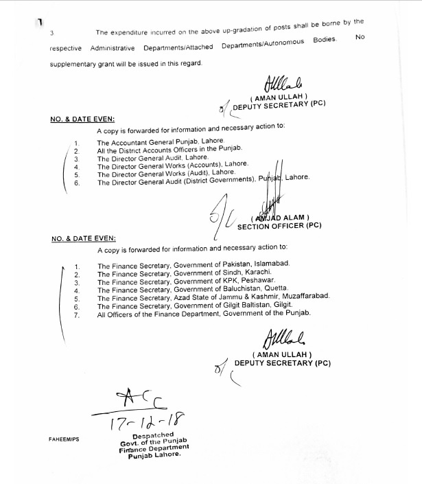 Notification of Revised Designation & Upgradation of Accounts Clerk