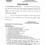 Notification of Punjab Employees Eid-ul-Fitr Holidays 2019
