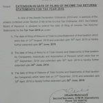 Extension in Date Filing Income Tax Returns upto 30th June 2019