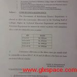 Notification of Conveyance Allowance Teaching Staff of Balochistan for Summer & Winter Vacations