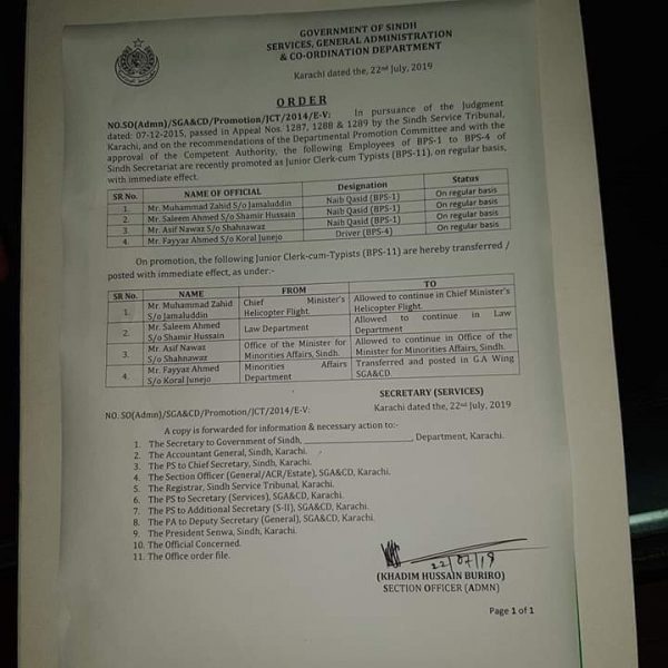 Clarification Qualification for Promotion as Junior Clerk against 20