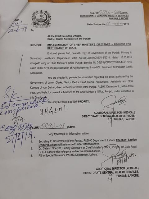 Request for Restoration of Seats