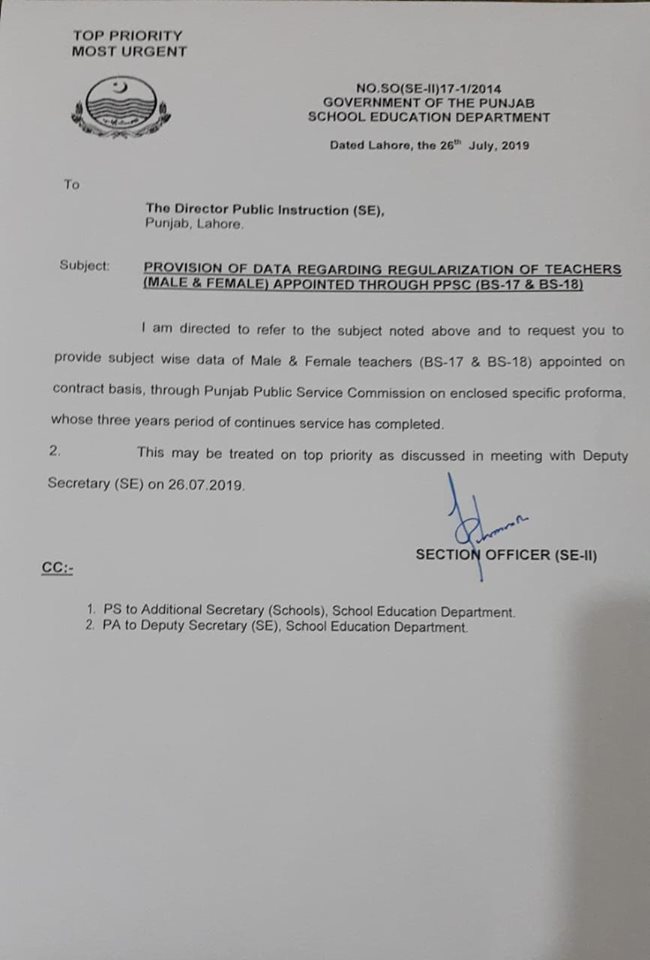 Teachers Appointed Through PPSC