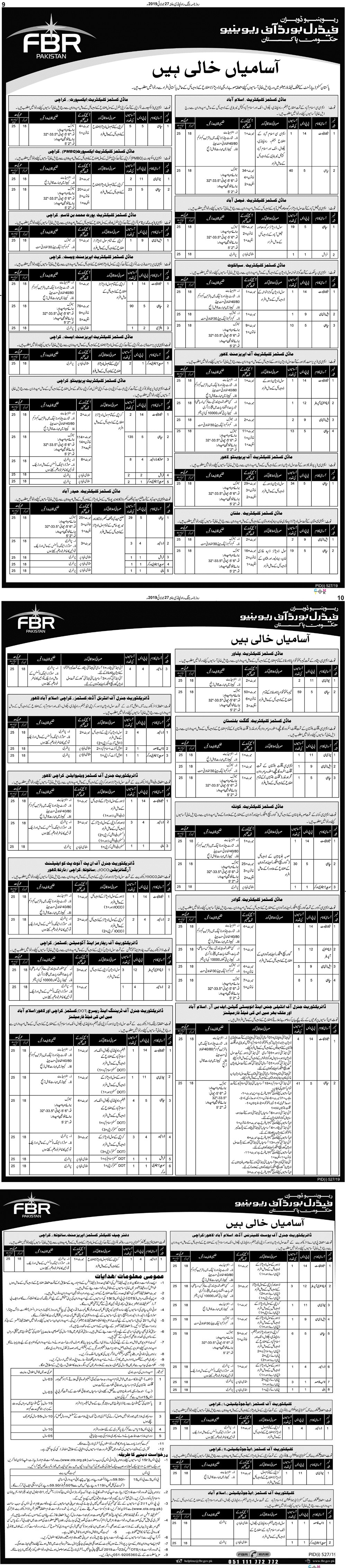 Vacancies in Federal Board of Revenue 2019