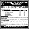 Vacancies in Ministry of Commerce and Textile (Textile Division)