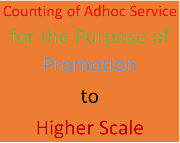 Counting of Adhoc Service for Promotion Purpose