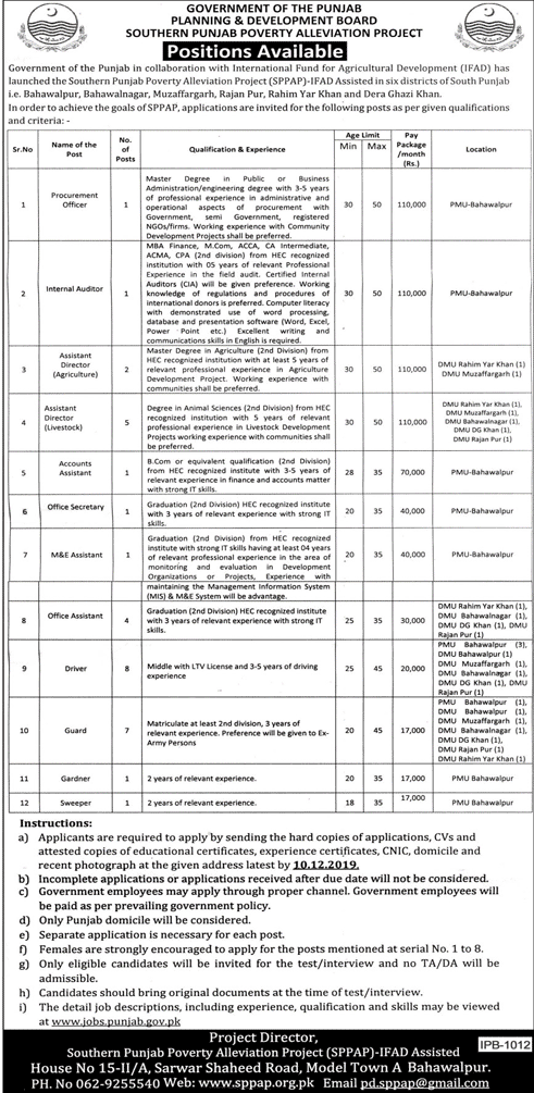Jobs Southern Punjab Poverty Alleviation Project