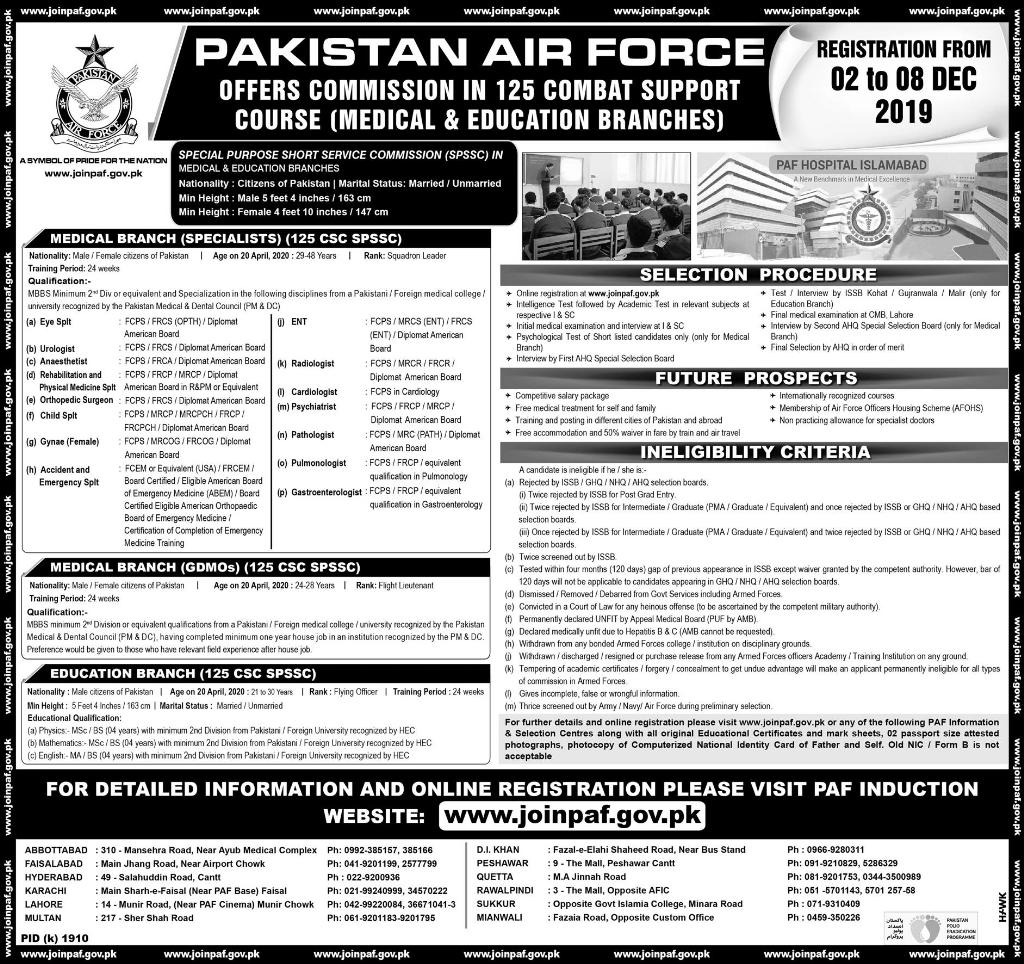 PAF Commission in 125 Combat Support Course