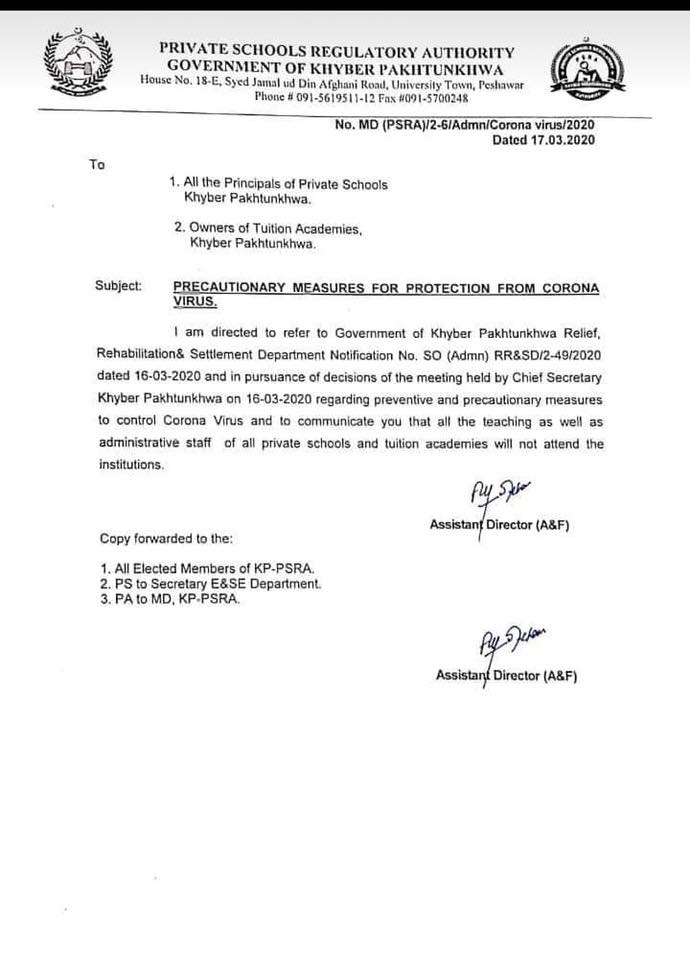 Ban to Attend the Private Institutions