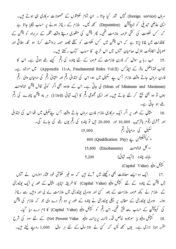 Pension Contribution in Urdu Detail