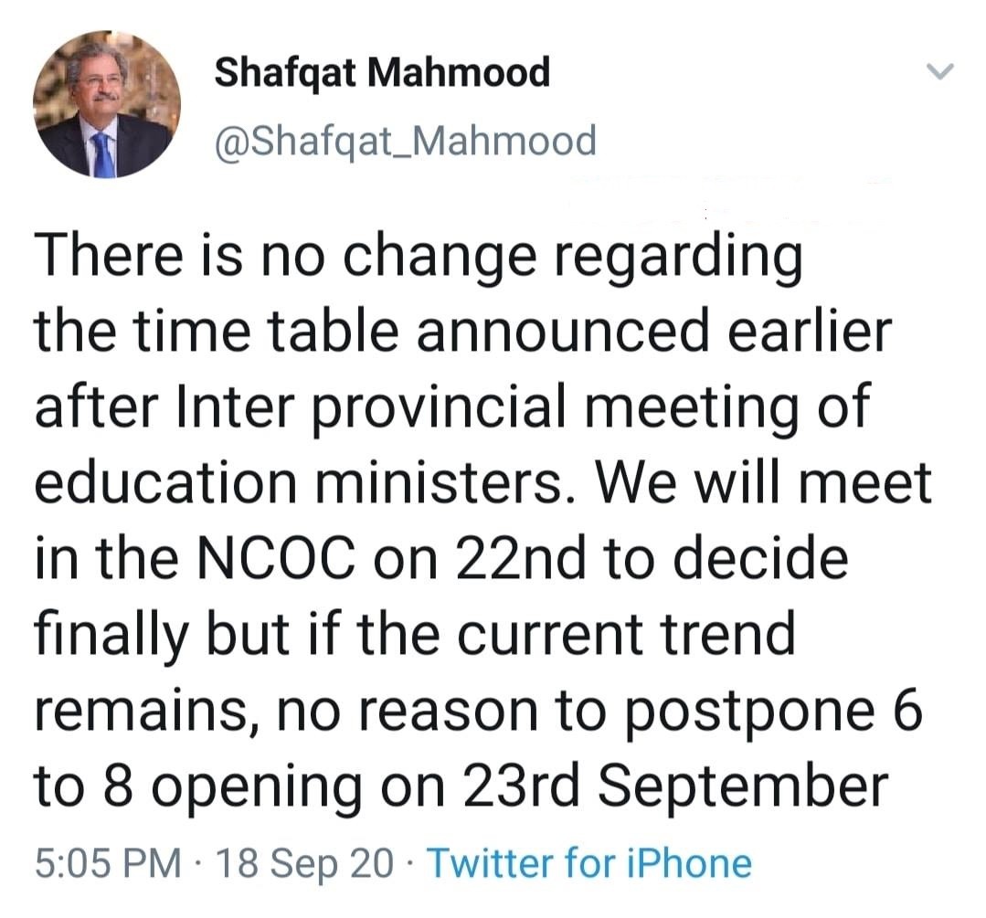 There is No Change Regarding Time Table Class 6th to 8th