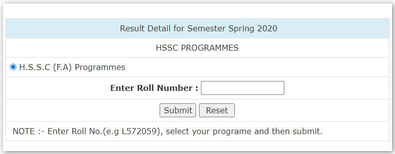 AIOU Islamabad Intermediate Results Semester Spring 2020