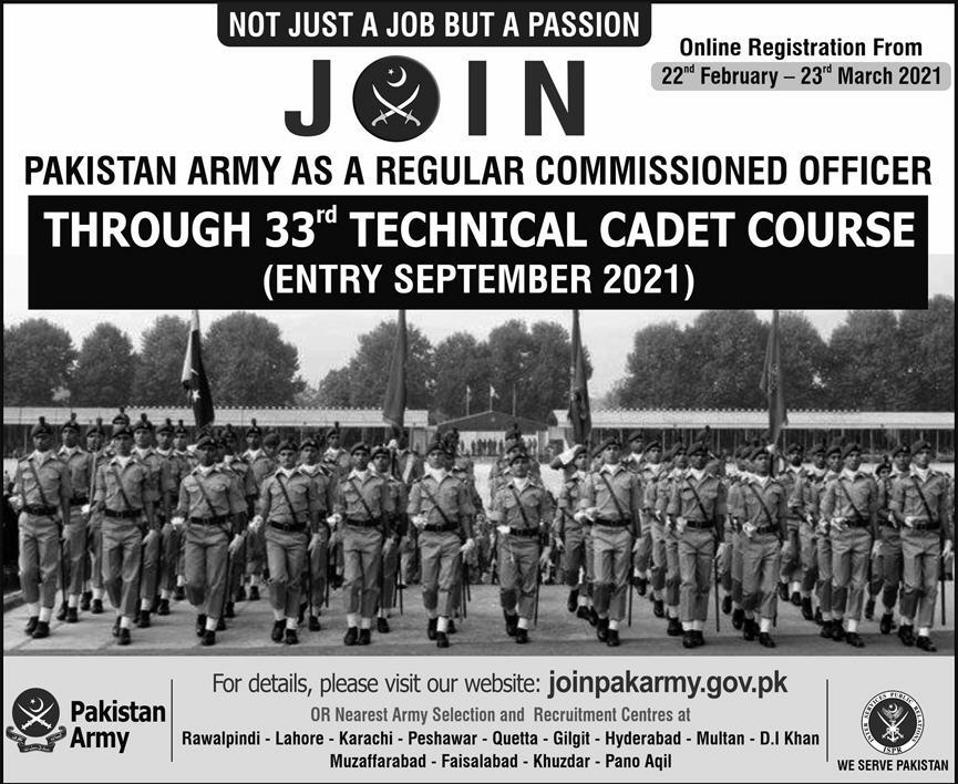 Join Pakistan Army as Regular Commissioned Officer Entry Sep 2021