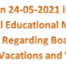 Decisions in the Meeting of Provincial Education Ministers on 24th May 2021