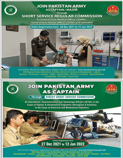 Join Pakistan Army as Captain /Major 2022