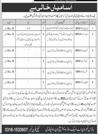 Government Department Jobs