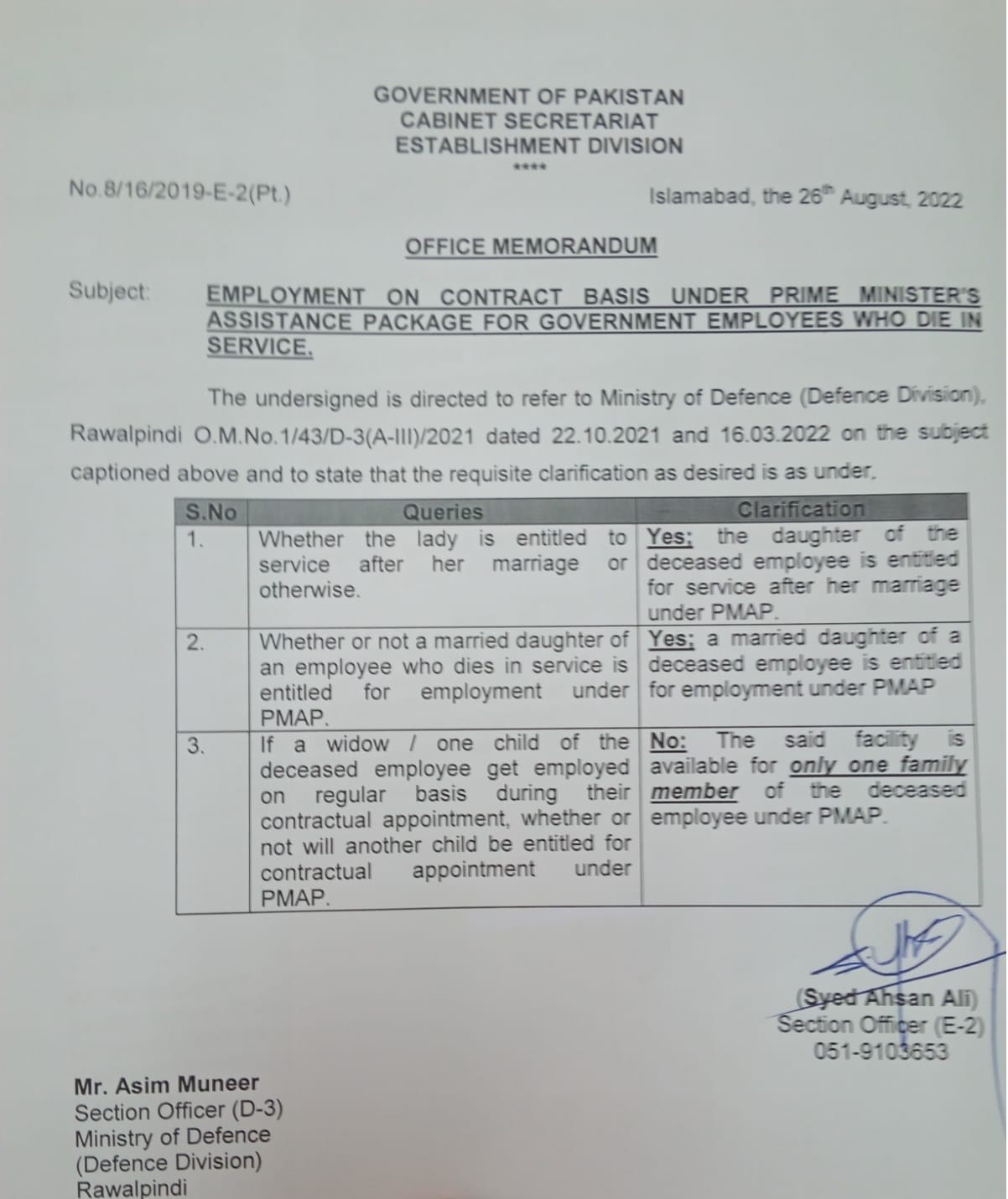 Employment on Contract Basis under PMAP