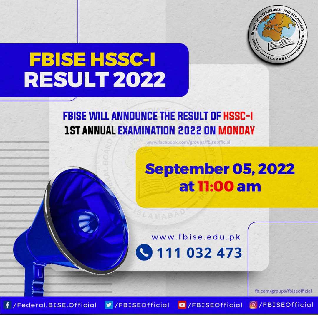 FBISE Islamabad HSSC-I RESULT 2022