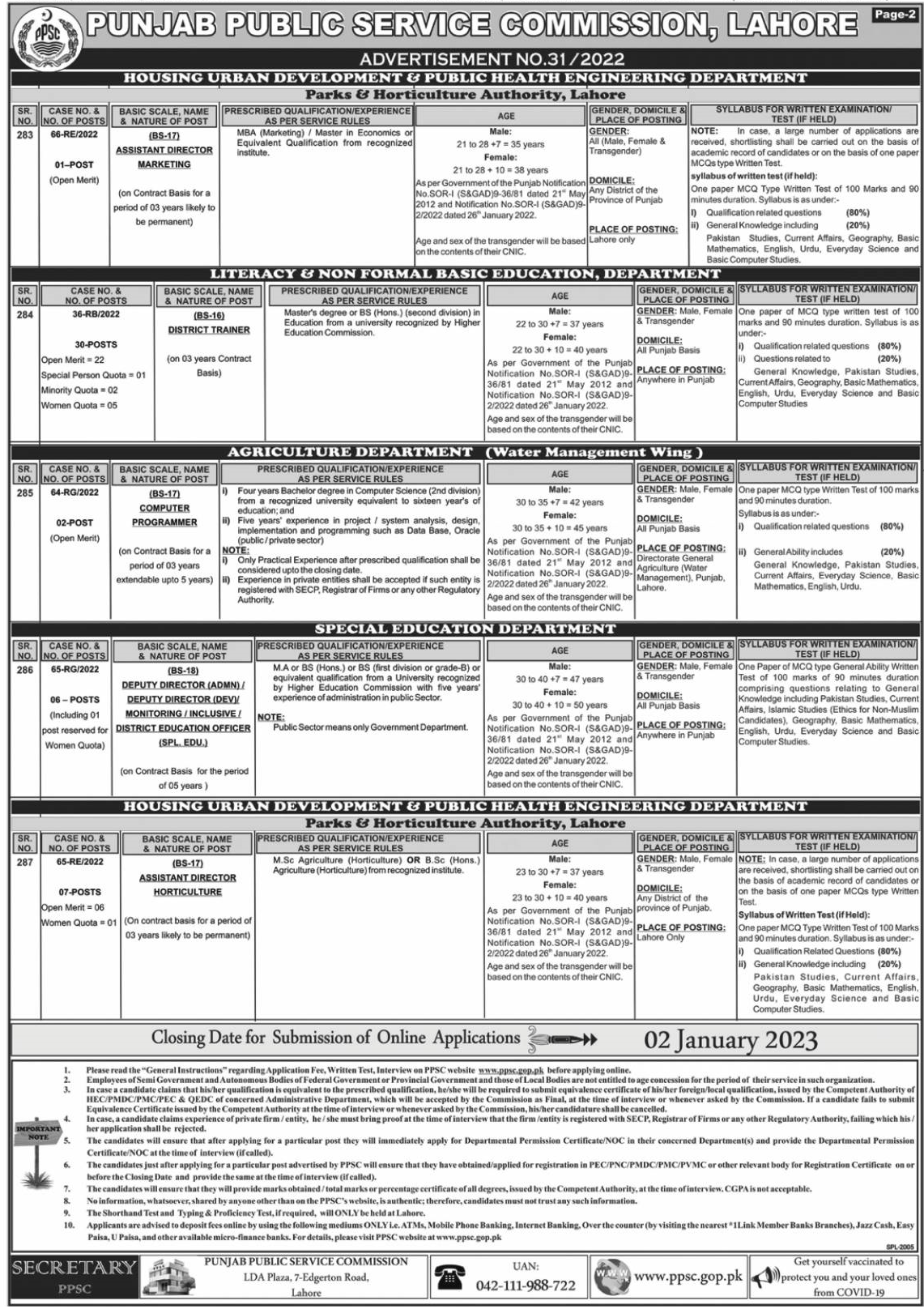 329 Latest Jobs through PPSC in Education and Other Departments 