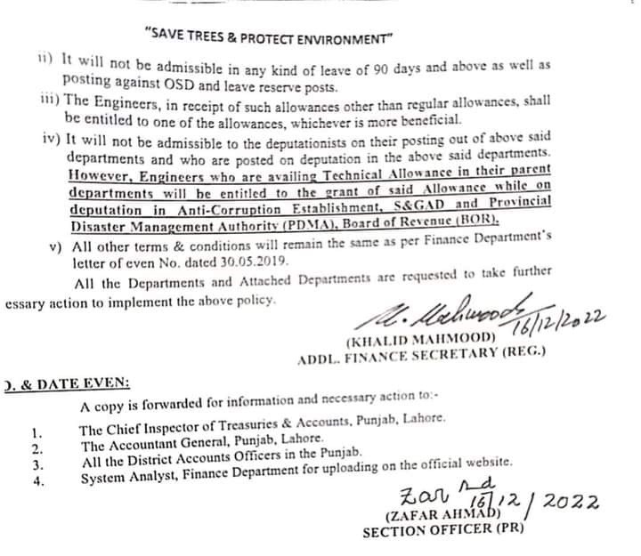 Pay Package of Engineering Working in Various Departments of Punjab Govt