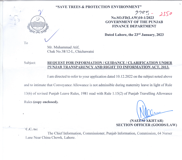 Eligibility of Conveyance Allowance during Maternity Leave