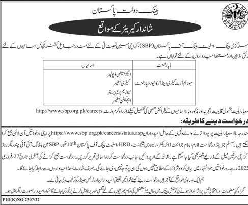 Career Opportunities in State Bank of Pakistan