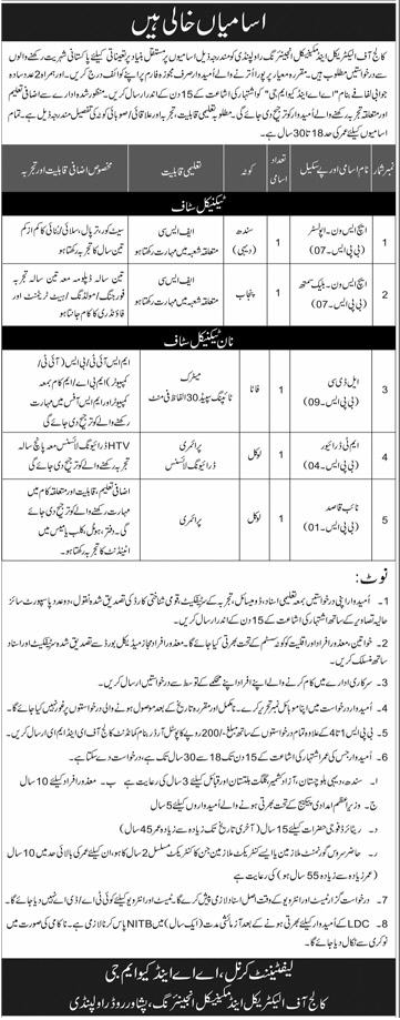 EME College Rawalpindi Vacancies 2023