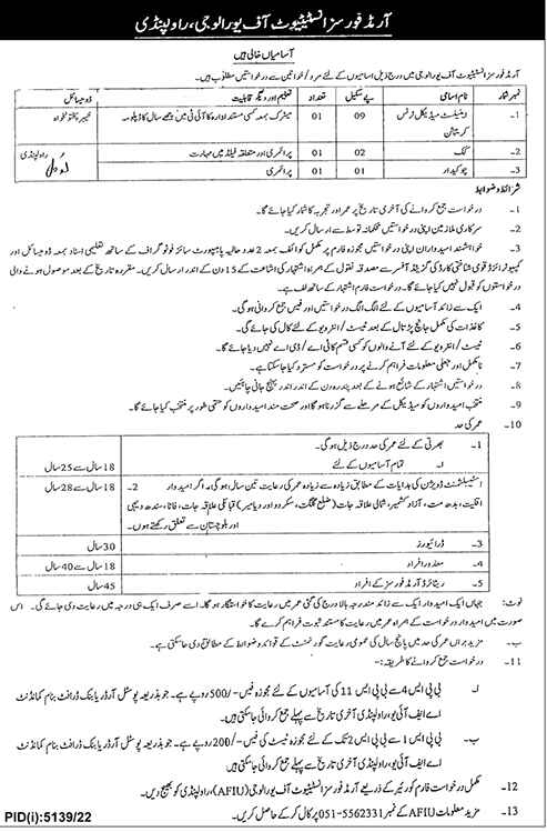 Jobs in AFIU Rawalpindi Latest Jobs 19th February 2023 