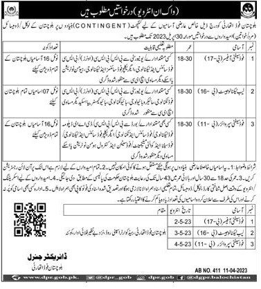 Contingent Vacancies 2023 in Balochistan Food Authority