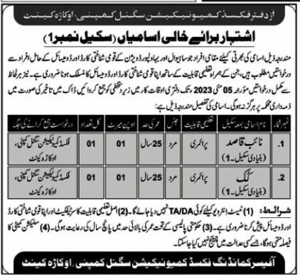 Fixed Communication Signal Company Okara Cantt Vacancies