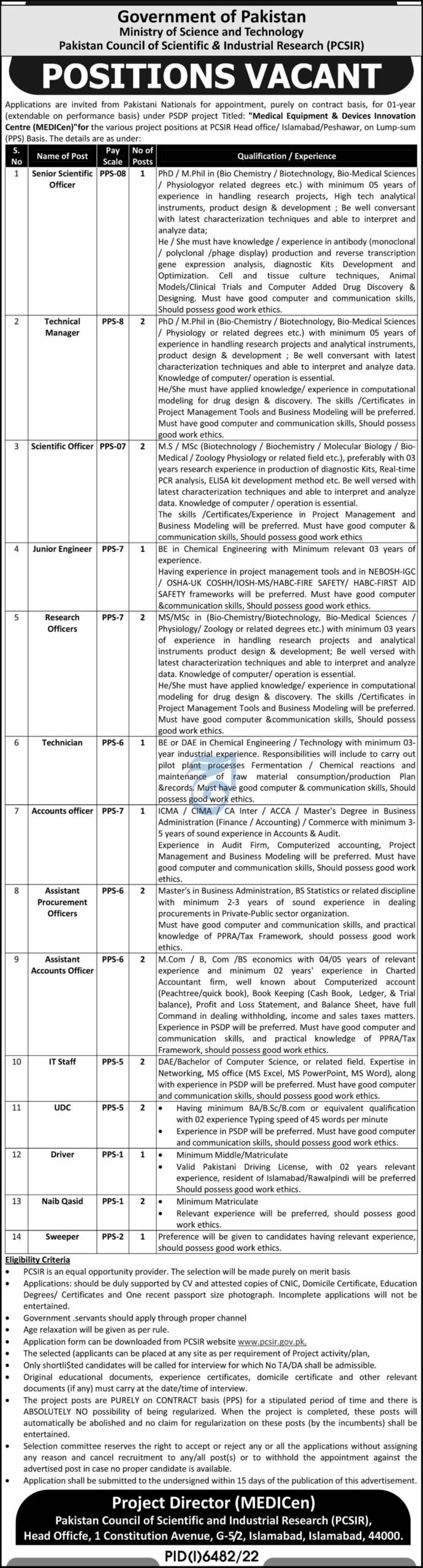 The Latest Vacancies in Ministry of Science and Technology 2023