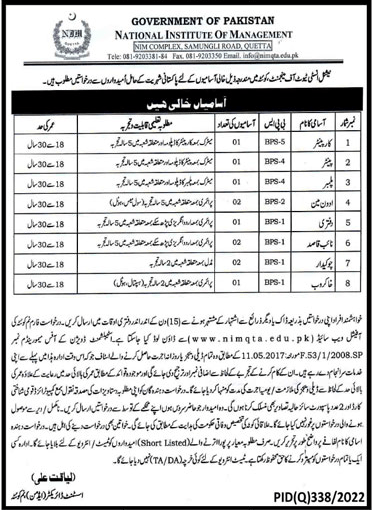 National Institute of Management (NIM) Latest Jobs 2023