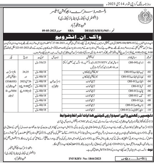 Non-Technical Vacancies in School Education Department