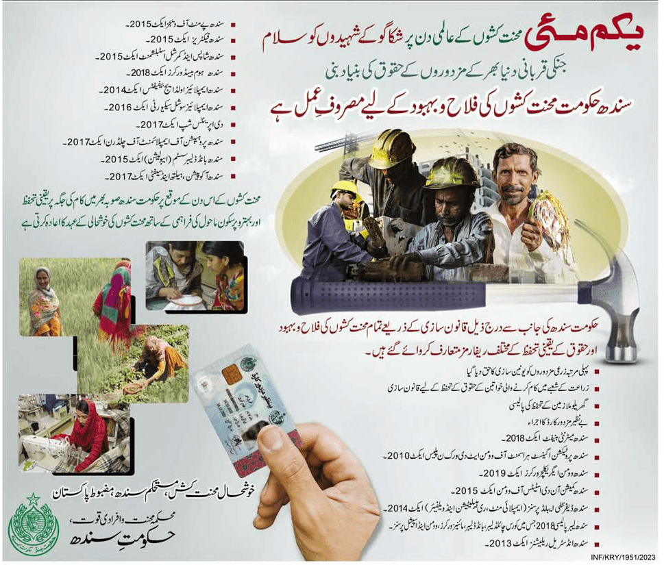 Welfare Measures of Pakistan Government for Labourers Sindh Govt