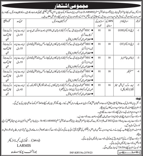 Job Vacancies in Board of Revenue Sindh 2023